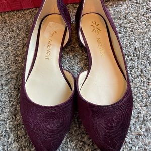 Nine West purple velvet flats
